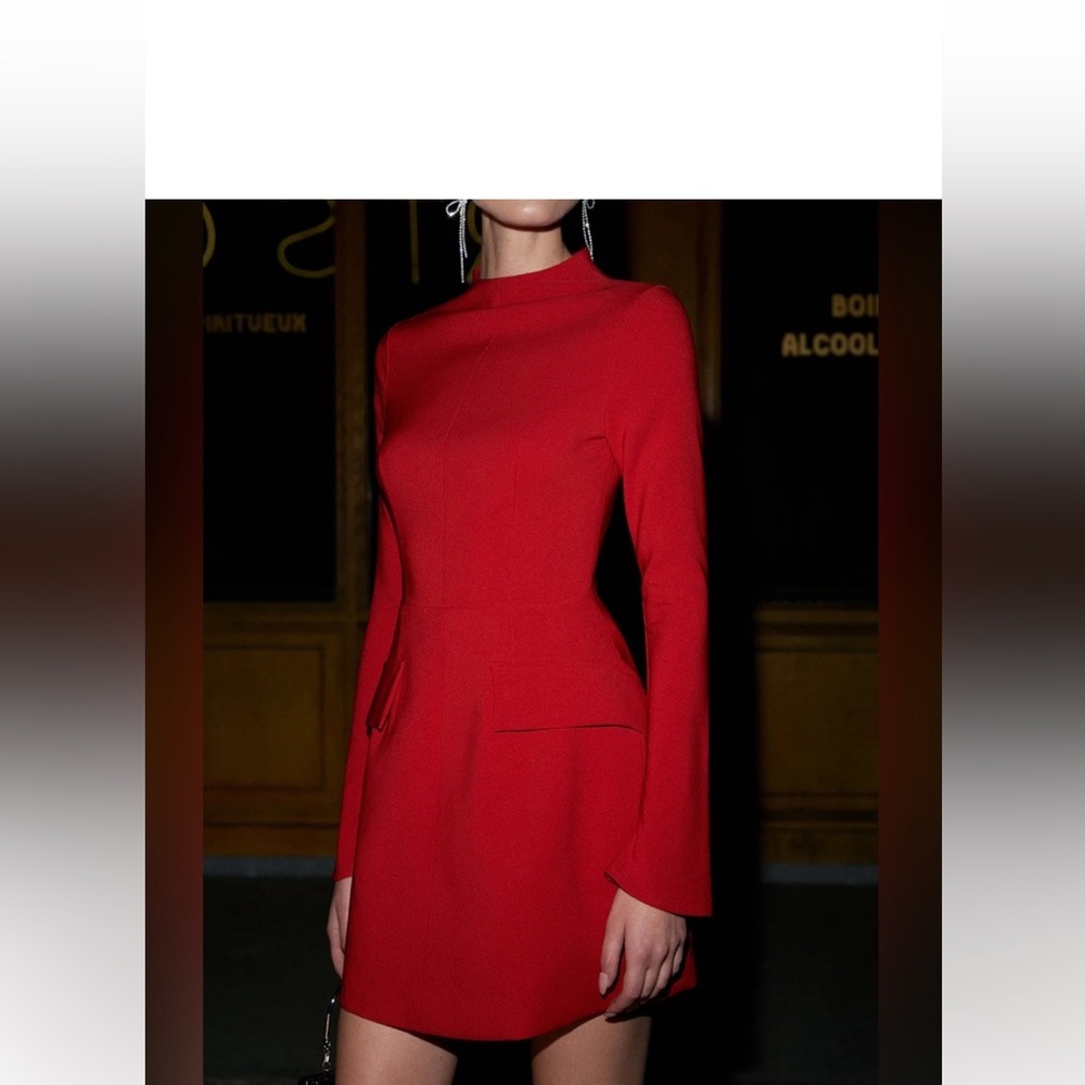 Commense Vibrant Red Long Sleeve Dress - Picture 2 of 4